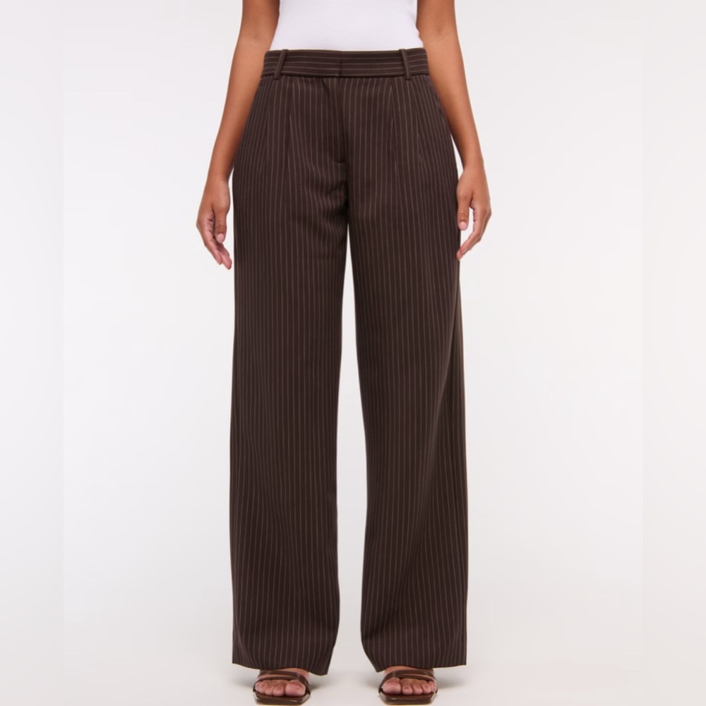 Curve Love A&F Sloane Low Rise Tailored Wide Leg Pant Womens Size 36 Regular